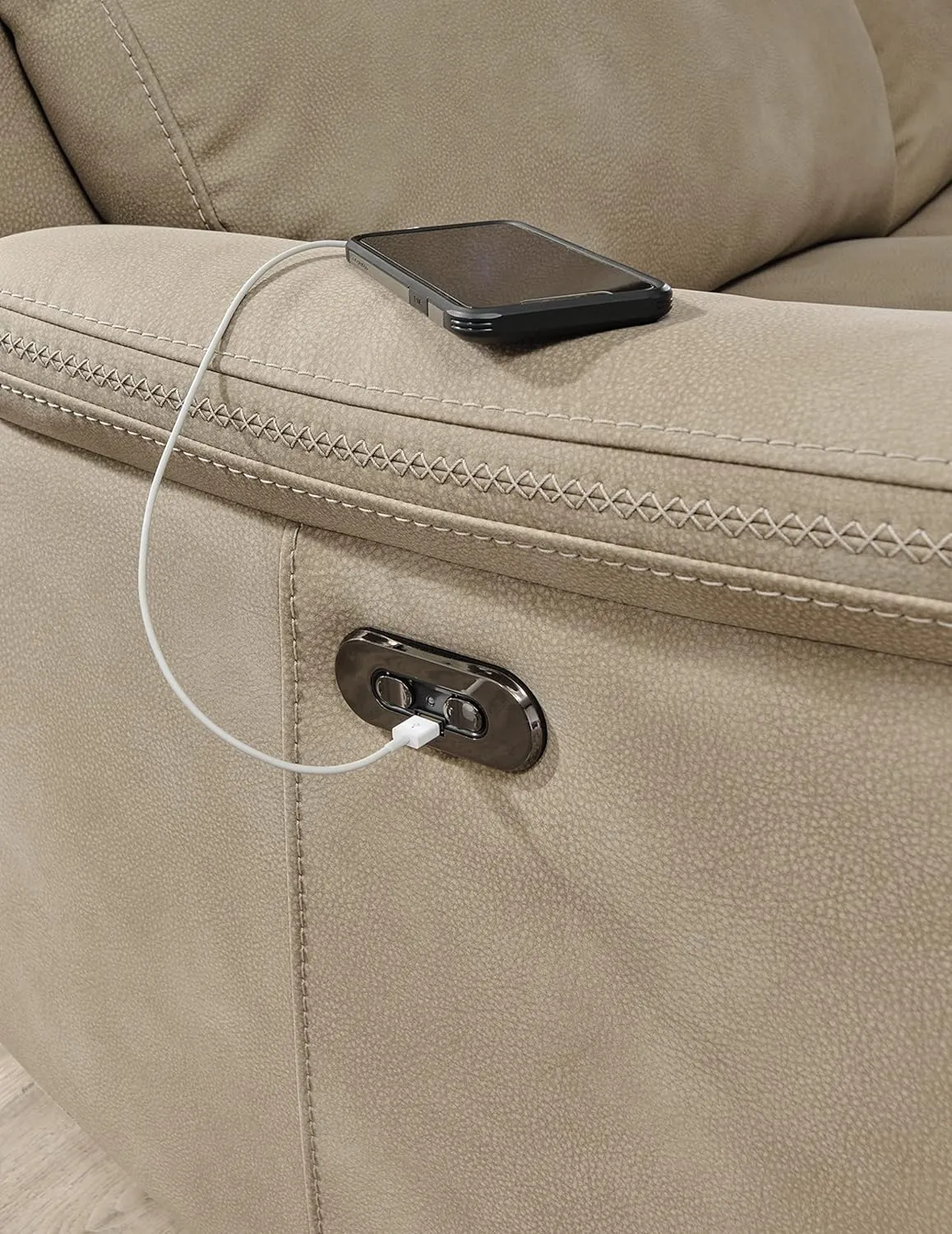 Signature Design by Ashley Next-Gen DuraPella Power Recliner with Adjustable Headrest, Beige