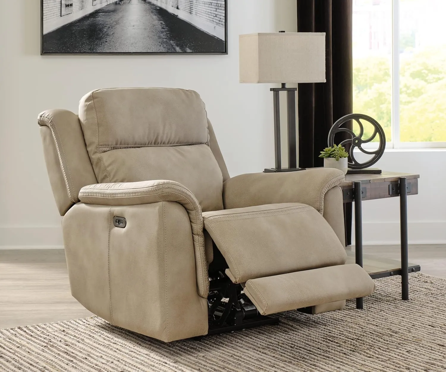 Signature Design by Ashley Next-Gen DuraPella Power Recliner with Adjustable Headrest, Beige