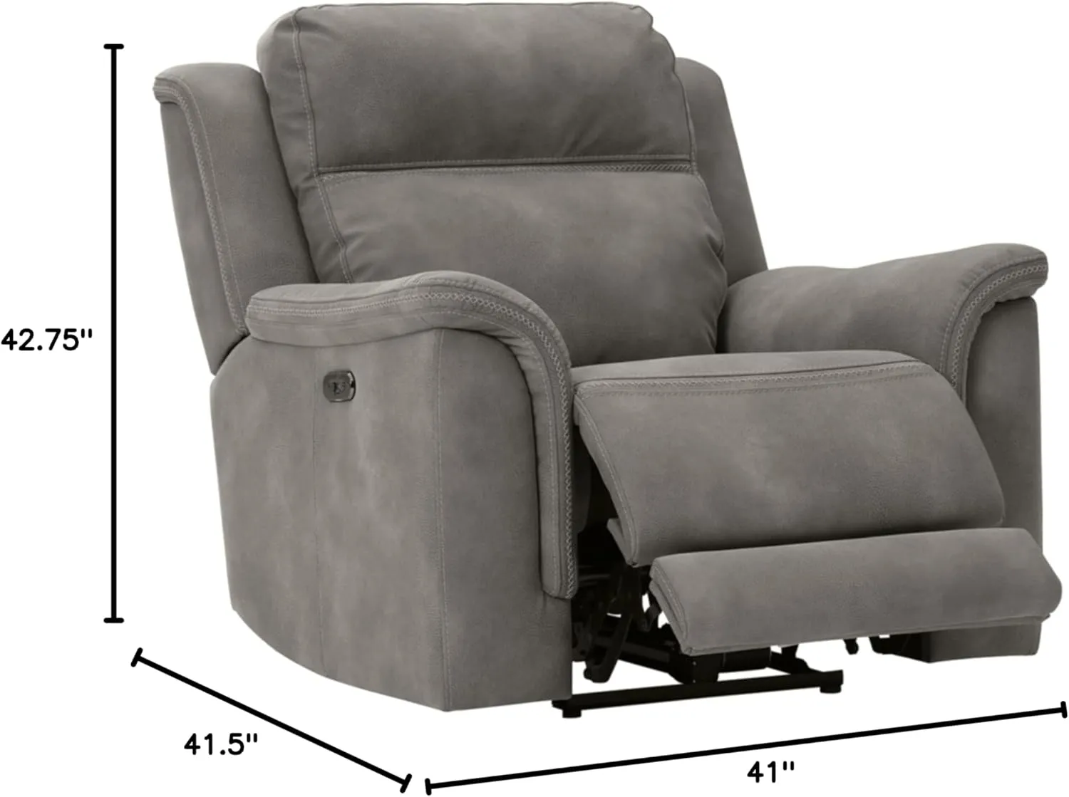 Signature Design by Ashley Next-Gen DuraPella Power Recliner with Adjustable Headrest, Gray