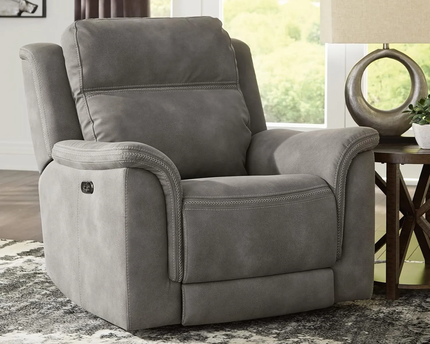 Signature Design by Ashley Next-Gen DuraPella Power Recliner with Adjustable Headrest, Gray