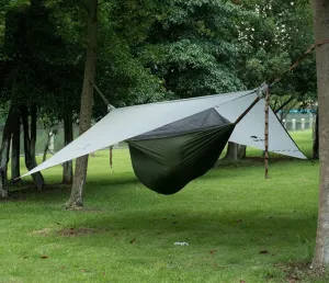 Single Camping Hammock with Tent Rainproof Sunscreen Hammock with Mosquito net 40d Ristop Nylon Hiking
