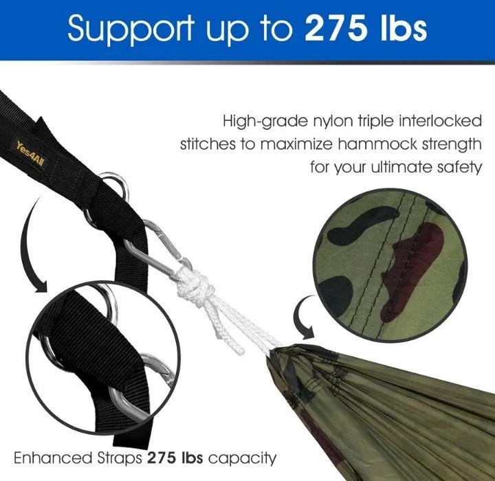 Single Lightweight Camping Hammock with Carry Bag