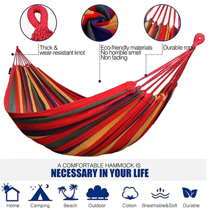 Single Wide Thick Canvas Hammock