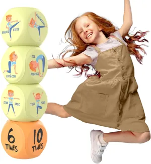 Skywin Exercise Dice, 6-Sided Foam Fitness Workout Dice for Kids Solo or Group Classes, for Home, Classroom and Physical Education Learning