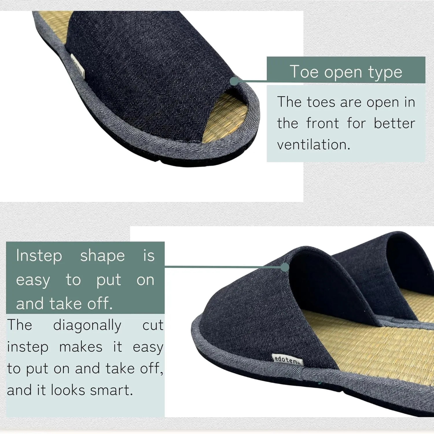 Slippers Scuffs Room Shoes Rush Made in Japan Okayama Denim Front Opening At Home Men's Ladies'