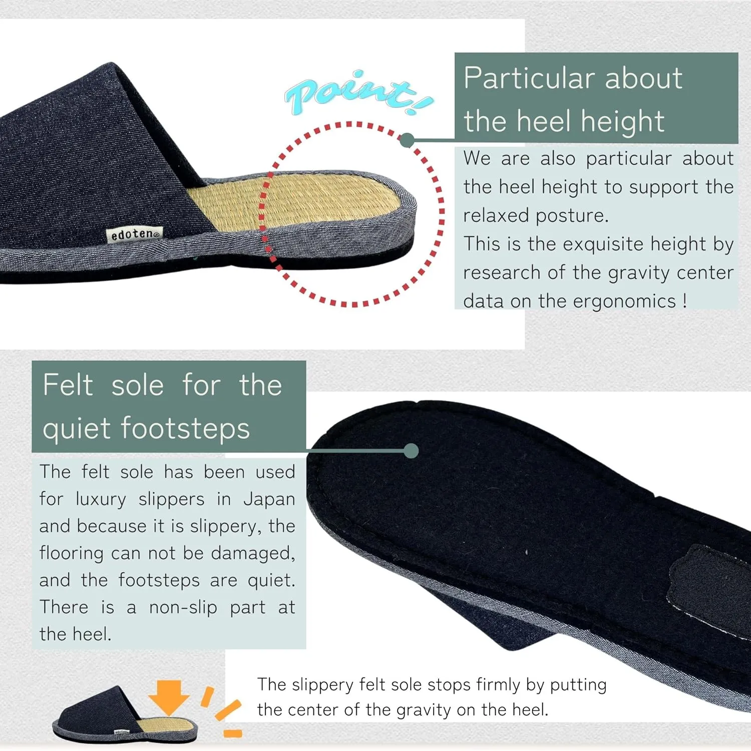 Slippers Scuffs Room Shoes Rush Made in Japan Okayama Denim Front Opening At Home Men's Ladies'