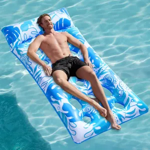 Sloosh Inflatable Pool Floats Adults - Large Pool Float Tanning Raft with Headrest, Keep Cool Above Water Swimming Pool Floaties Beach Lake Party Supplies