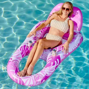 SLOOSH Inflatable Pool Floats Lounger Adult, Pool Float Lounge Raft Floaties Water Floating Recliner Chair with Cup Holders Foot Rest Swimming Floaty