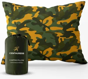 Small Backpacking Camping Pillow | Camp Pillow w/Machine-Washable Cover | Packable Travel Pillow w/Pouch   Strap | Hammock Pillow | Hiking Pillow | Camping Gear & Accessories