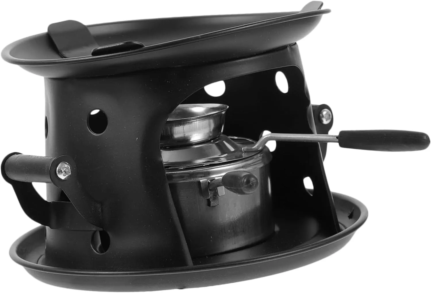 Small Pot Alcohol Burner Stove Hot Pot Stove for Camping Outdoor Cooking Supplies Random Color
