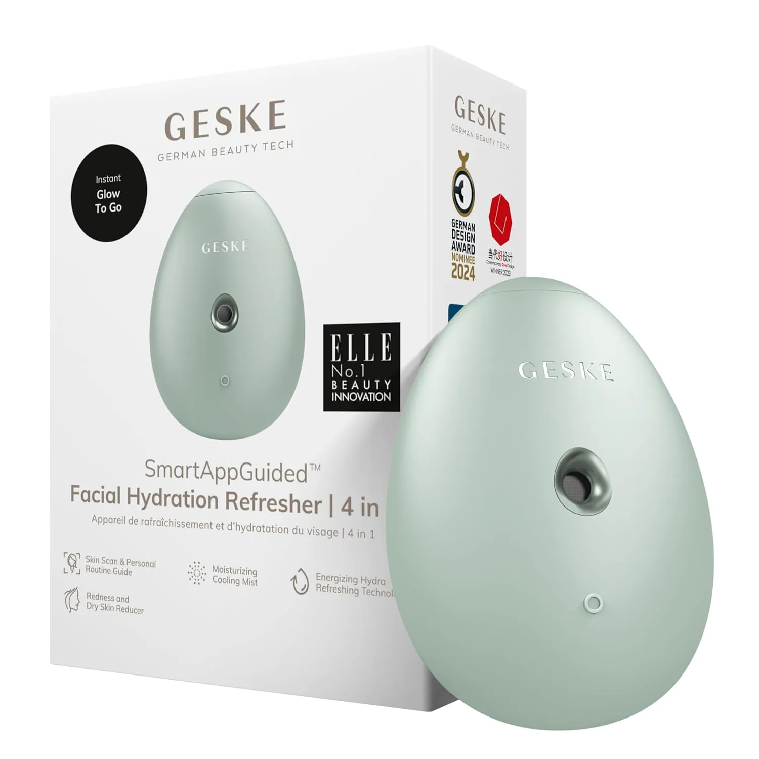 SmartAppGuided™ Facial Hydration Refresher | 4 in 1 | Water Atomizer | Moisturizing Spray Machine | Face Mister | Humidifier for Natural Glow | Reduce Redness & Dry Skin
