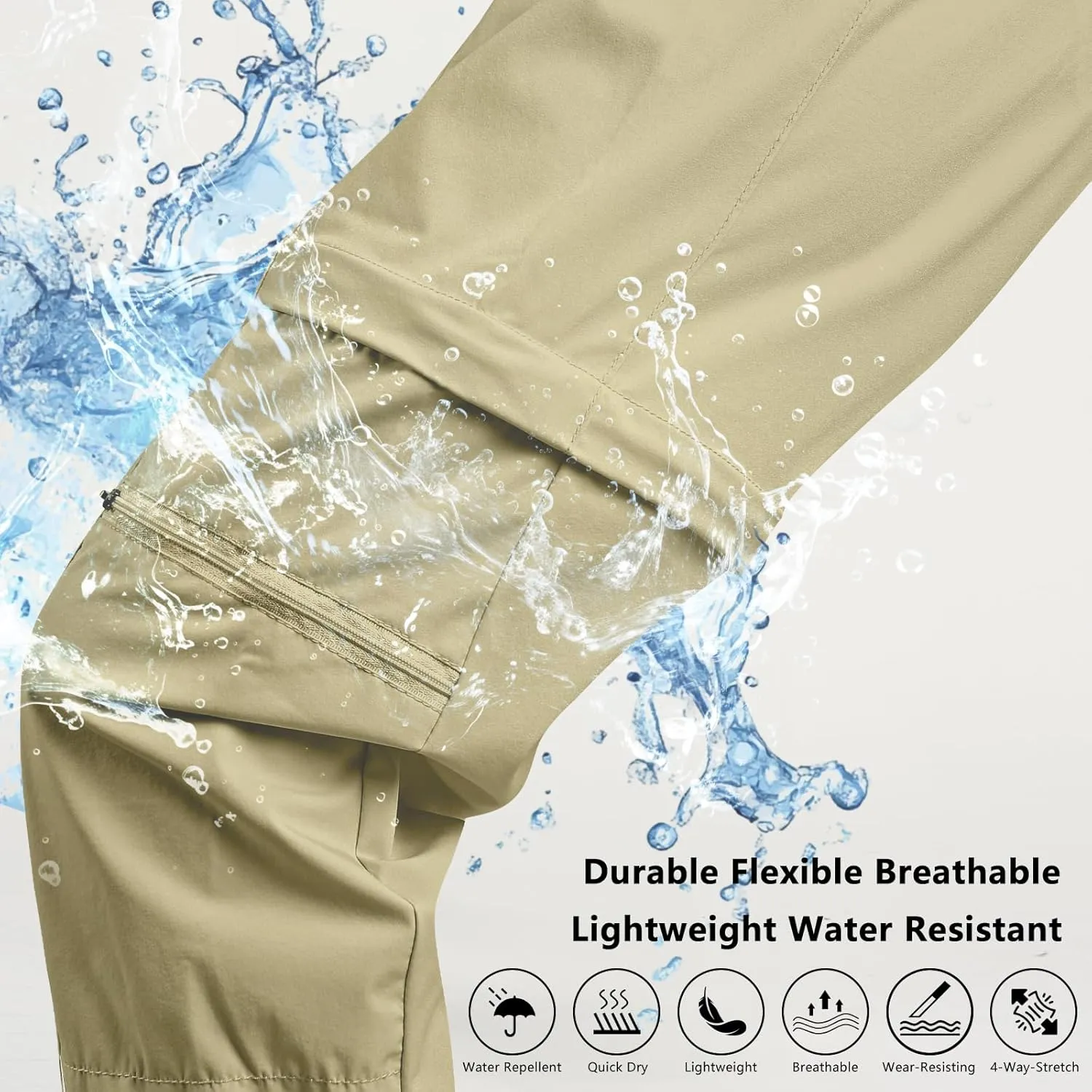 smawell Women's Hiking Pants Convertible Lightweight Zip-Off Outdoor Pants Quick Dry Joggers with Pocket