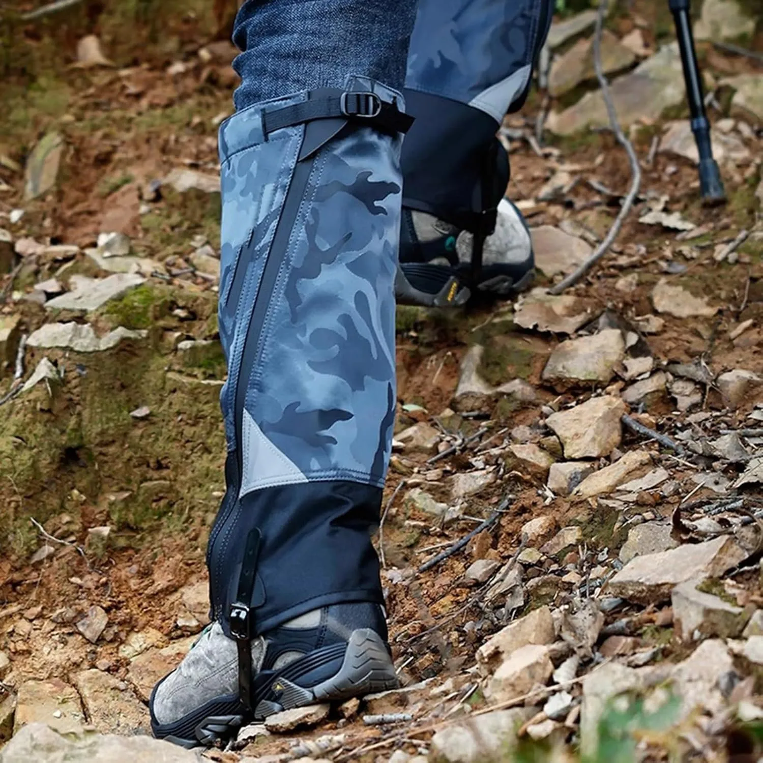 Snow Boots Hiking Leggings Adjustable Breathable Gaiters Snow Gaiters Ski Leggings,Zipper Design TPU Buckle Strap,Suitable for Snowshoeing Hiking Mountaineering