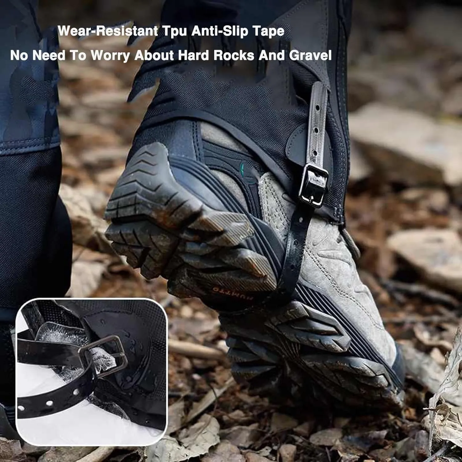 Snow Boots Hiking Leggings Adjustable Breathable Gaiters Snow Gaiters Ski Leggings,Zipper Design TPU Buckle Strap,Suitable for Snowshoeing Hiking Mountaineering