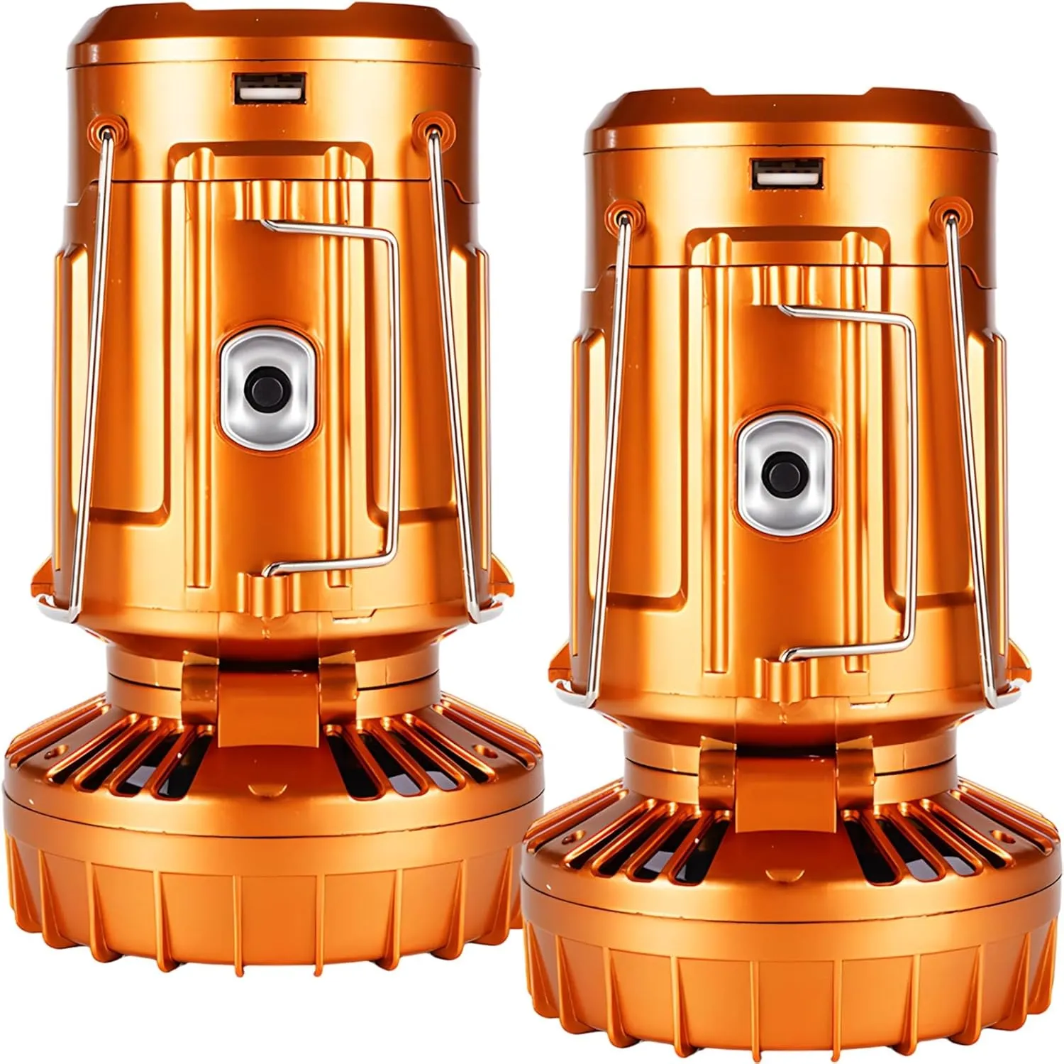 Solar-Powered Camping Lantern with Fan, Rechargeable Led Tent Light, USB Charging, Foldable, Waterproof, Outdoor Use