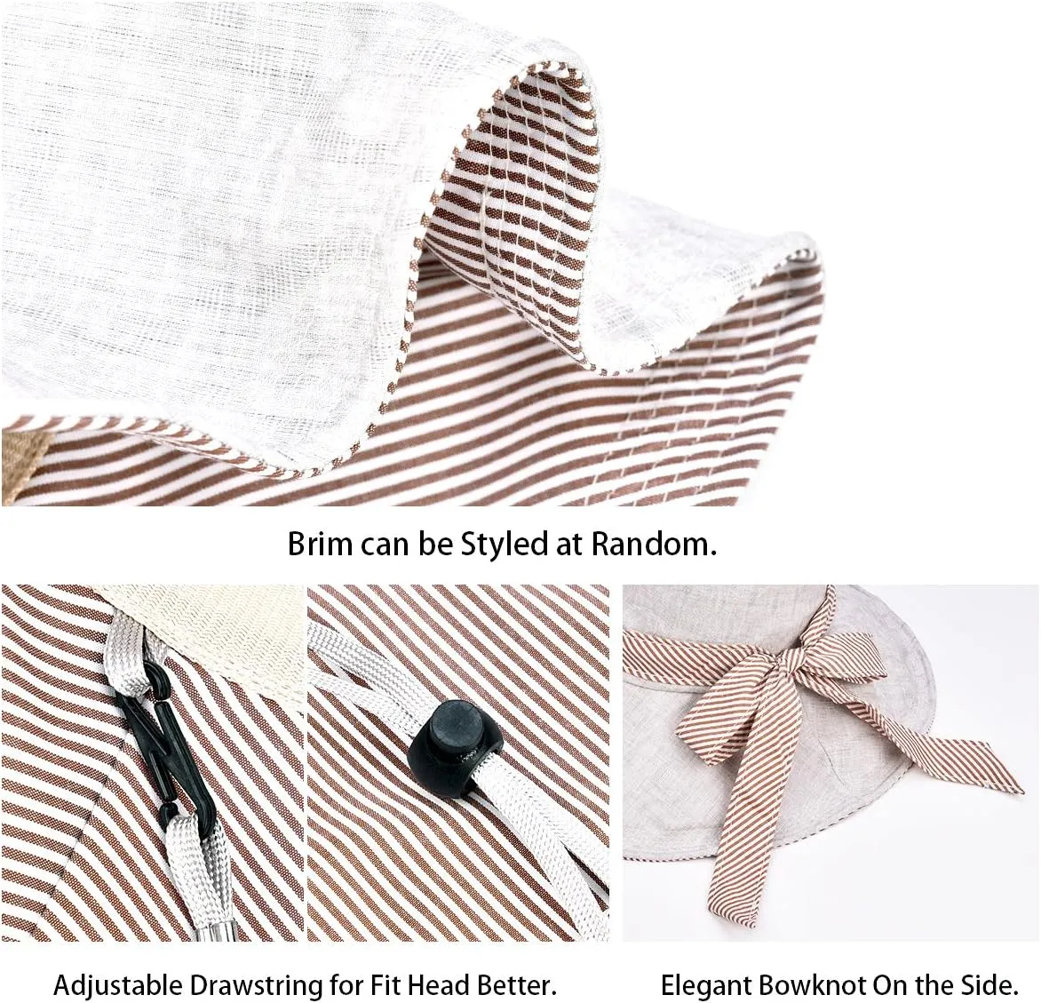 SOMALER Sun Hats for Women Roll-up Wide Brim Summer Beach Hat Foldable Floppy Cotton Hat