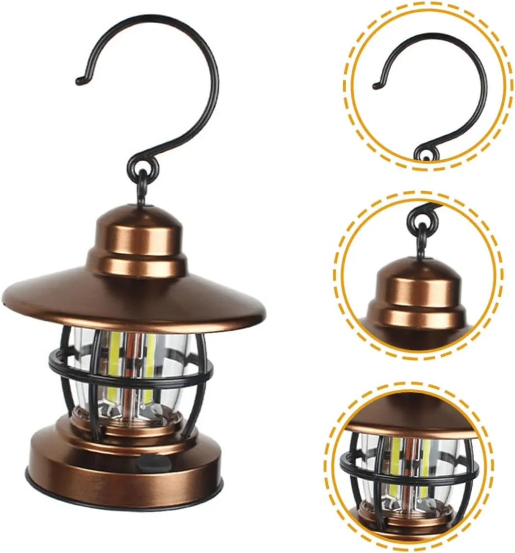 Sosoport 4pcs Solar-Powered Outdoor Hanging Lantern Light Camping Lamp for Tent Garden Camping Hiking Hunting