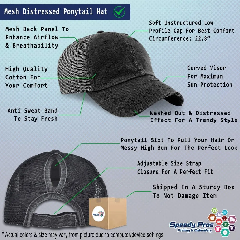 Speedy Pros Womens Ponytail Cap This is My Pole Vault Hat Embroidery Distressed Trucker Hats