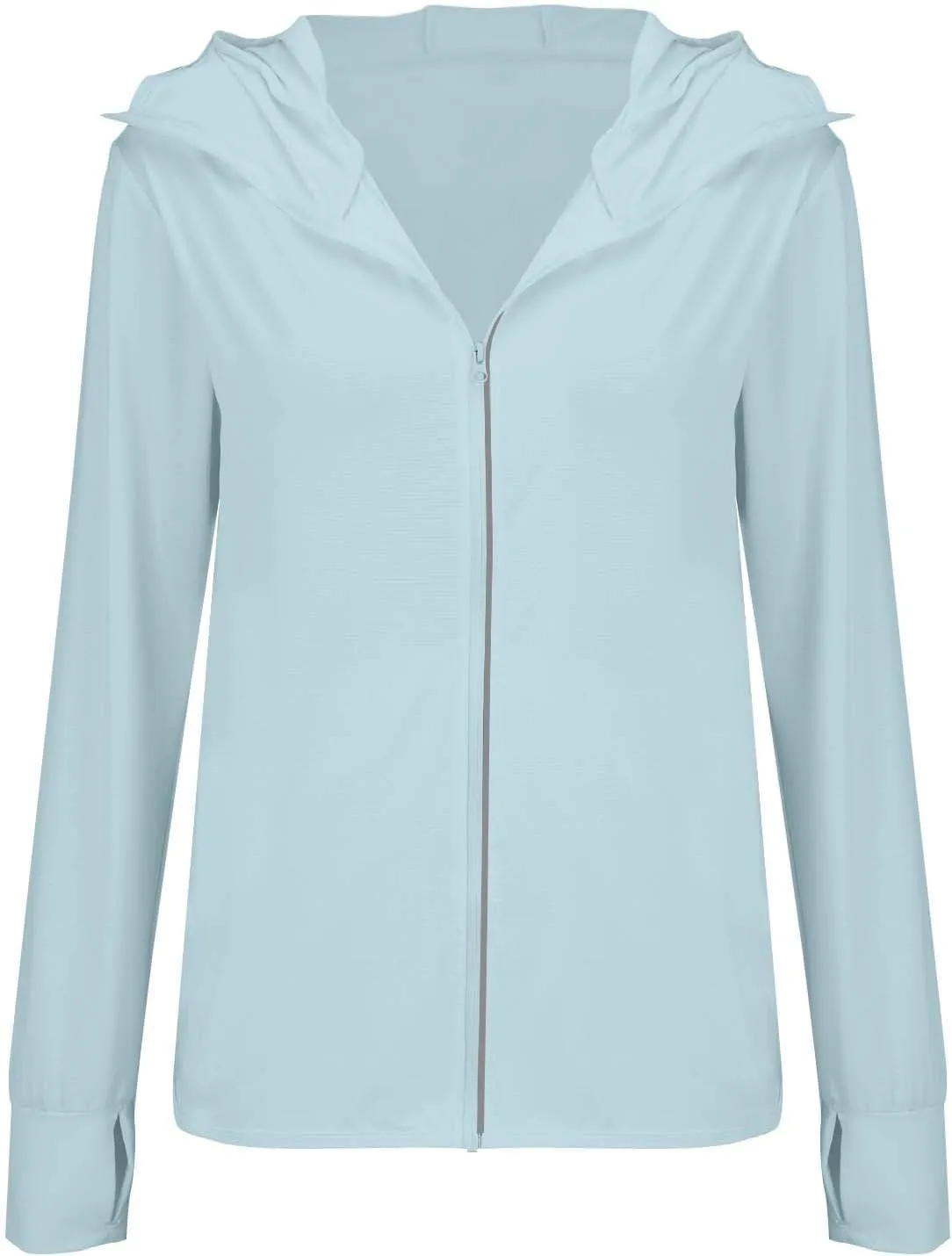 SPF Shirts for Women Long Sleeve UPF 50  Sun Protection Hoodies Jacket Lightweight Full Zip Cooling Rash Guard Pockets
