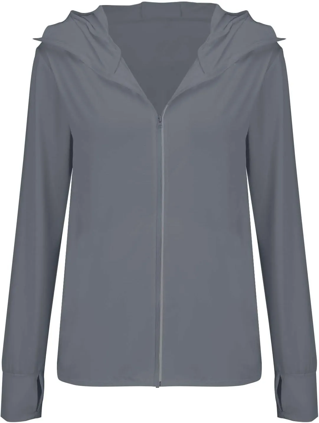 SPF Shirts for Women Long Sleeve UPF 50  Sun Protection Hoodies Jacket Lightweight Full Zip Cooling Rash Guard Pockets