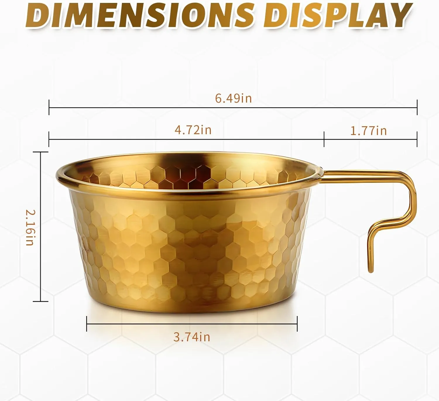 Stainless Steel Camping Sierra Cup, Stackable Portable 450ML 2 Pcs Set Sierra Bowl Cup for Camping and Hiking (Gold & Silver)