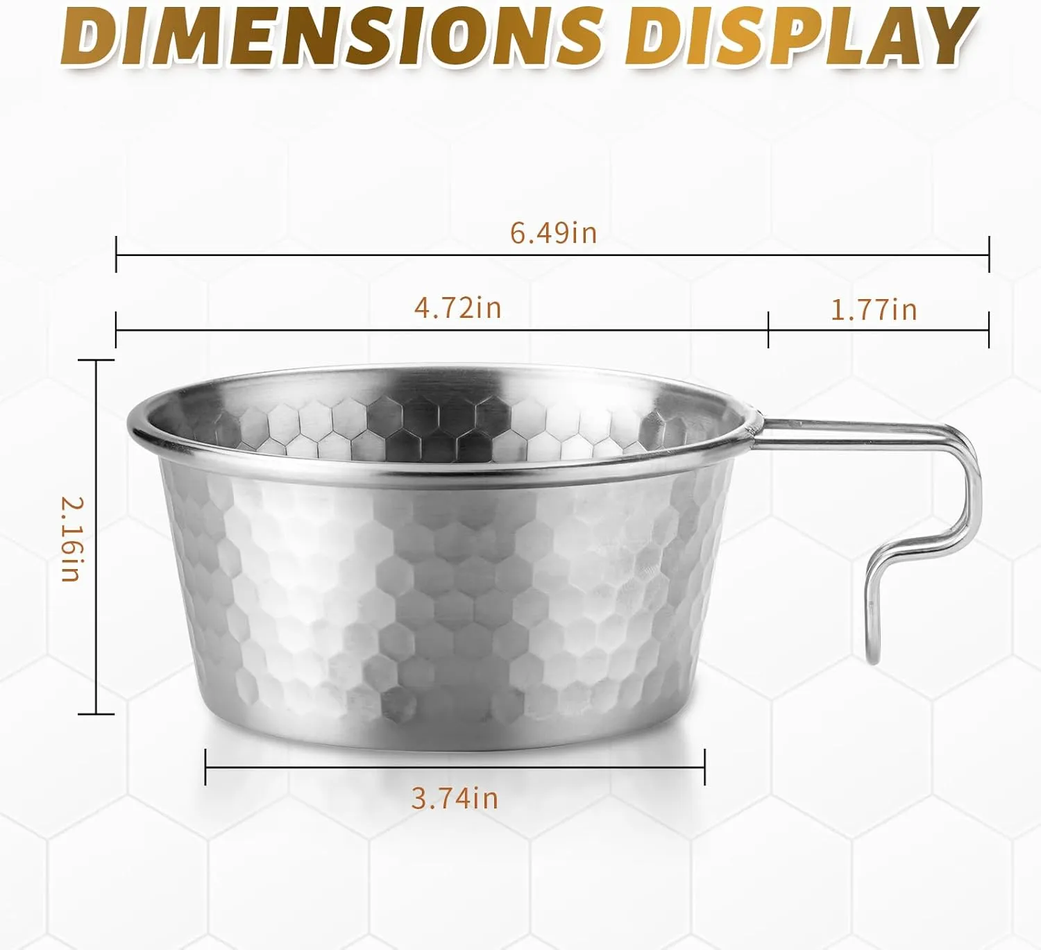 Stainless Steel Camping Sierra Cup, Stackable Portable 450ML 2 Pcs Set Sierra Bowl Cup for Camping and Hiking (Silver)