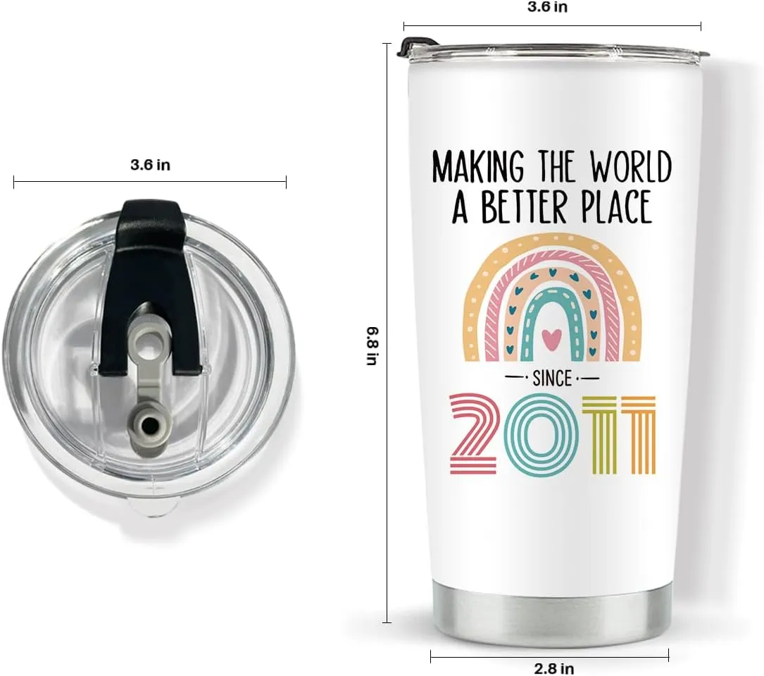 Stainless Steel Vacuum Insulated Tumbler - 20 oz, Perfect 14th Birthday Gift for Girls
