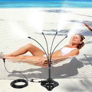Standing Misters for Outside Patio, 2.6 FT Portable Stand Misting System for Cooling Outdoor, Upgraded Integrated Water Mister for Mist Playing, Patio Cooling, Backyard, Porch, Sprinkler