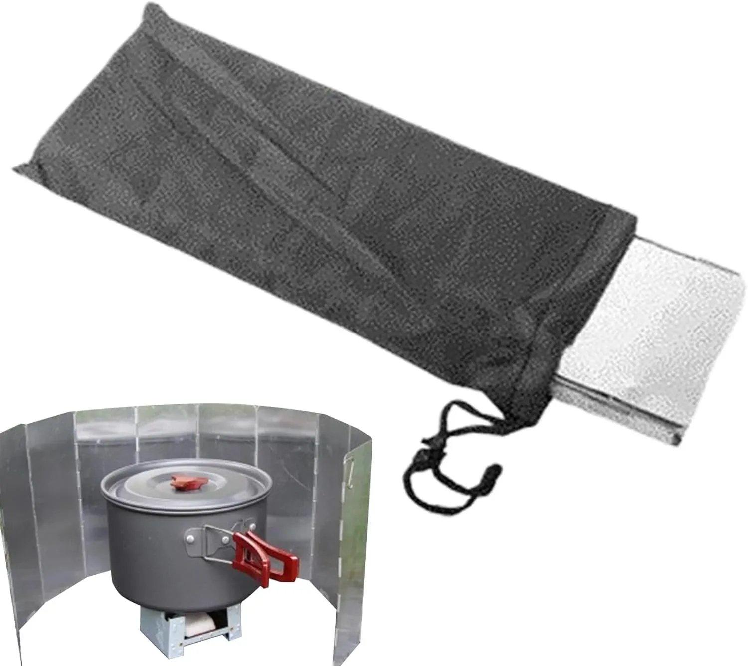 Stove Windscreen, 16 Plates Windshield for Outdoor Cooking, Folding Aluminium Alloy Windshield Barbecue Stove Windscreen for Outdoor Grill