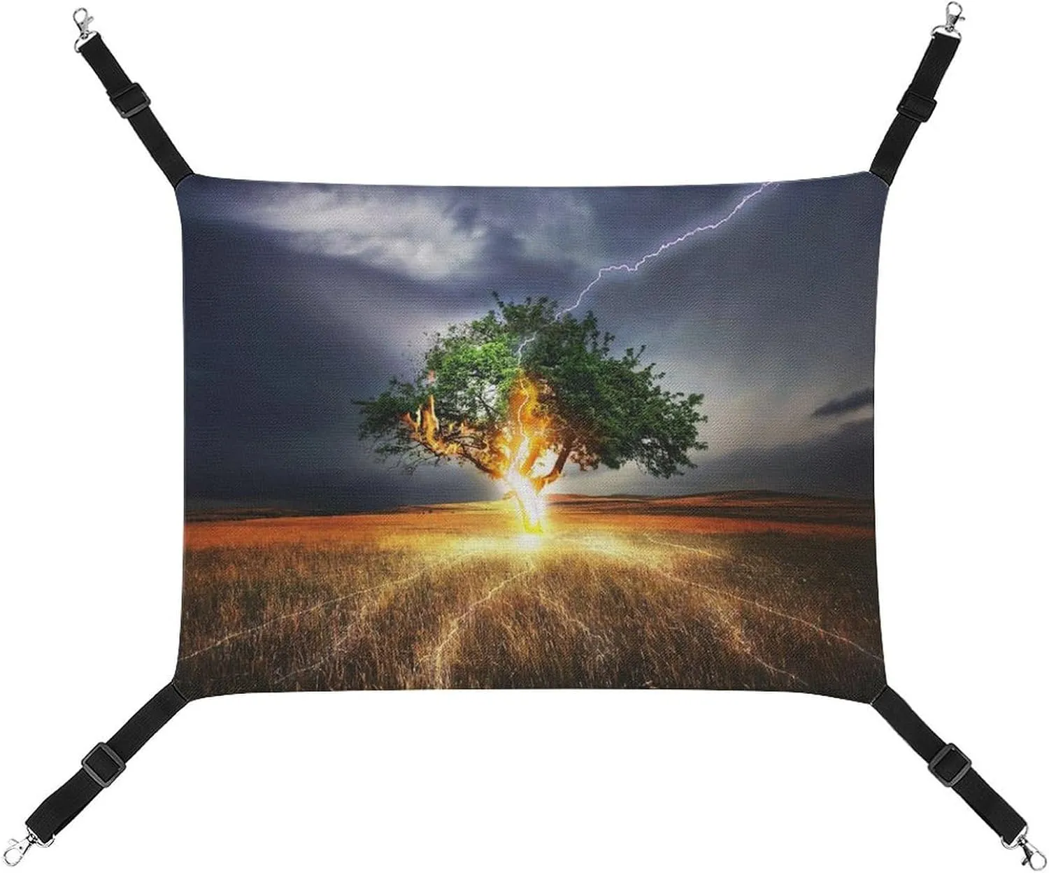 Stranger Thunder Flash Cat Hanging Hammock Soft Breathable Pet Cage Dog Hammock with Adjustable Straps and Metal Hooks