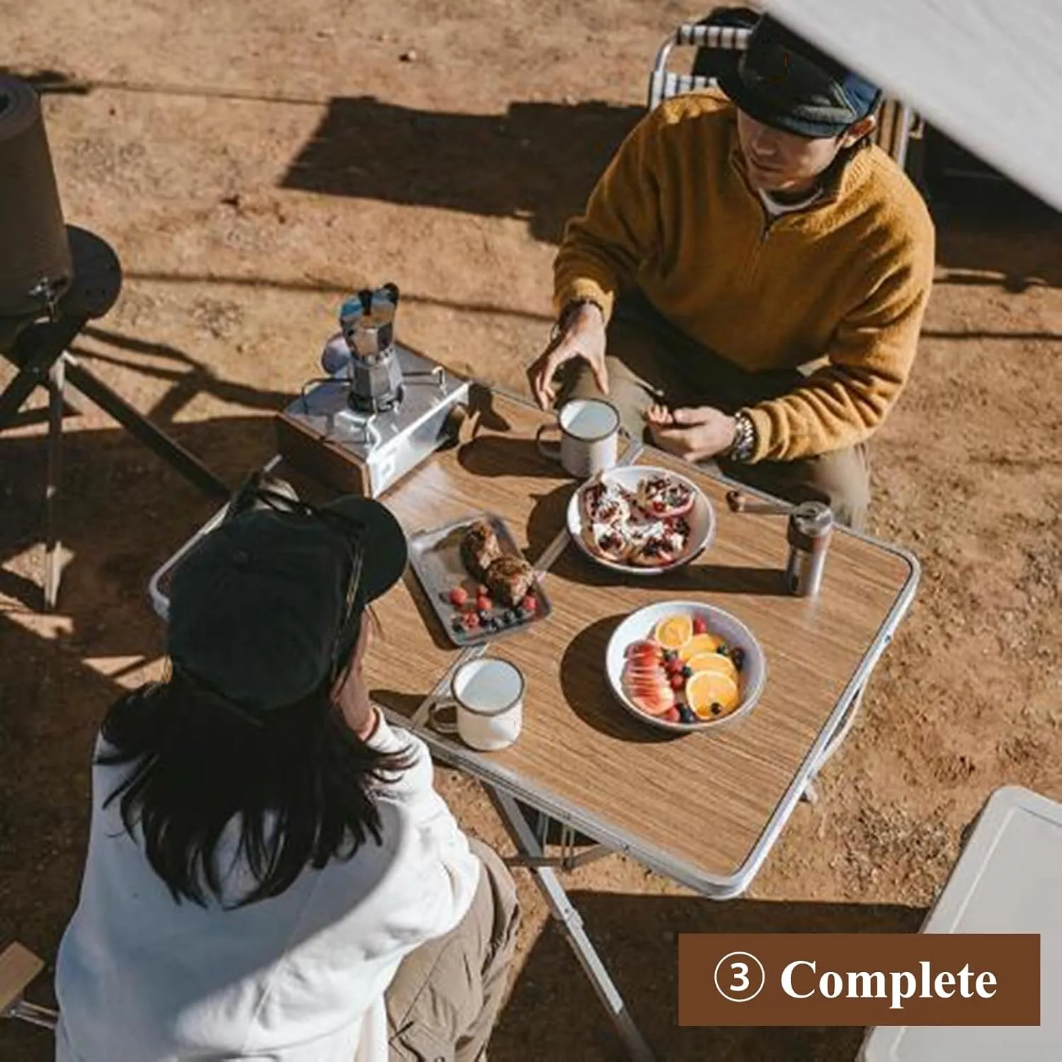 Sturdy Camping Table Aluminum Camp Tables Foldable Picnic Table Ultralight Compact with Portable Handle Easy to Assembly