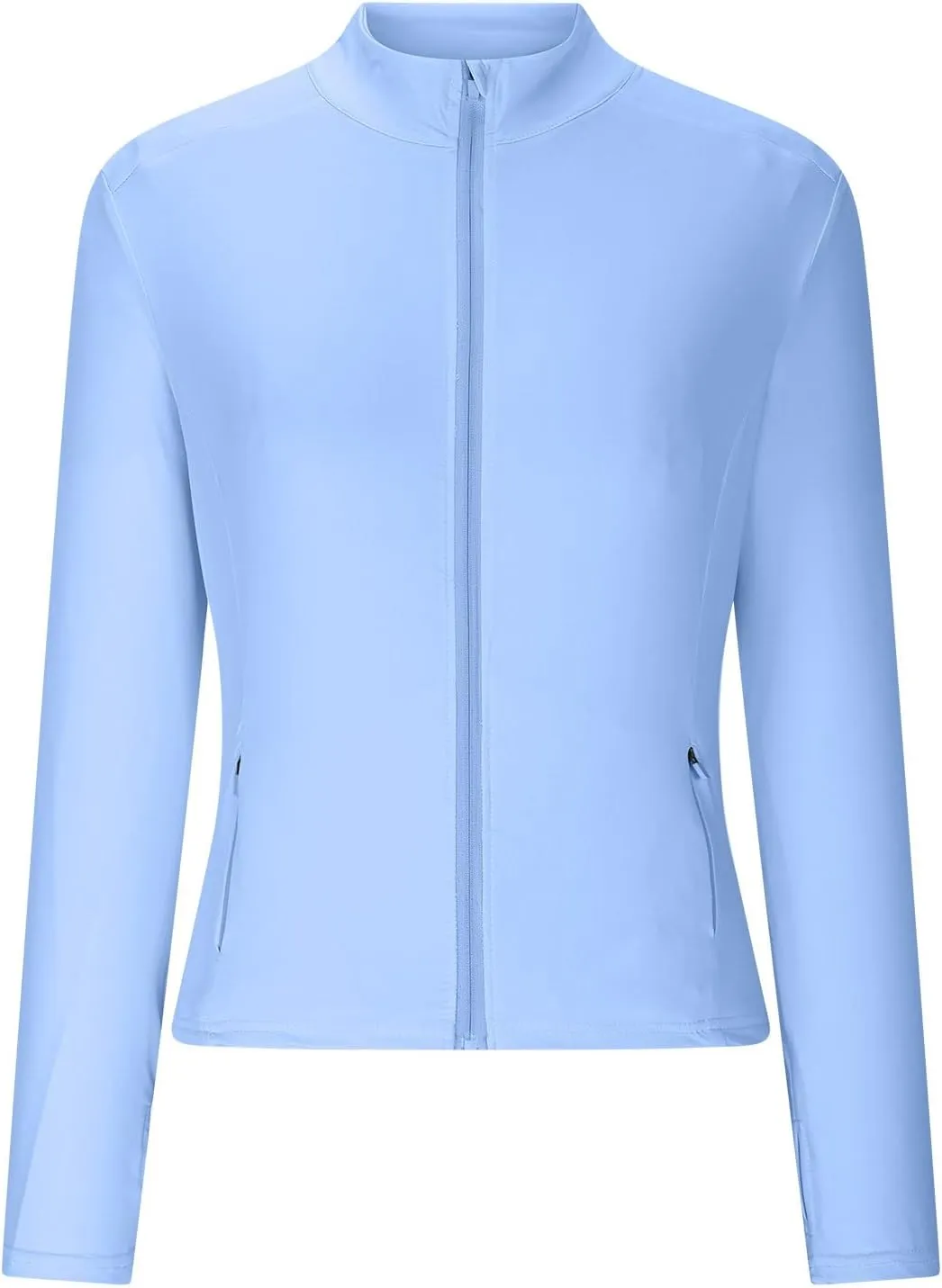 Sun Protection Shirts for Women Long Sleeve Full Zip SPF Crop Jacket Lightweight Hiking Outdoor UV Protection Clothes