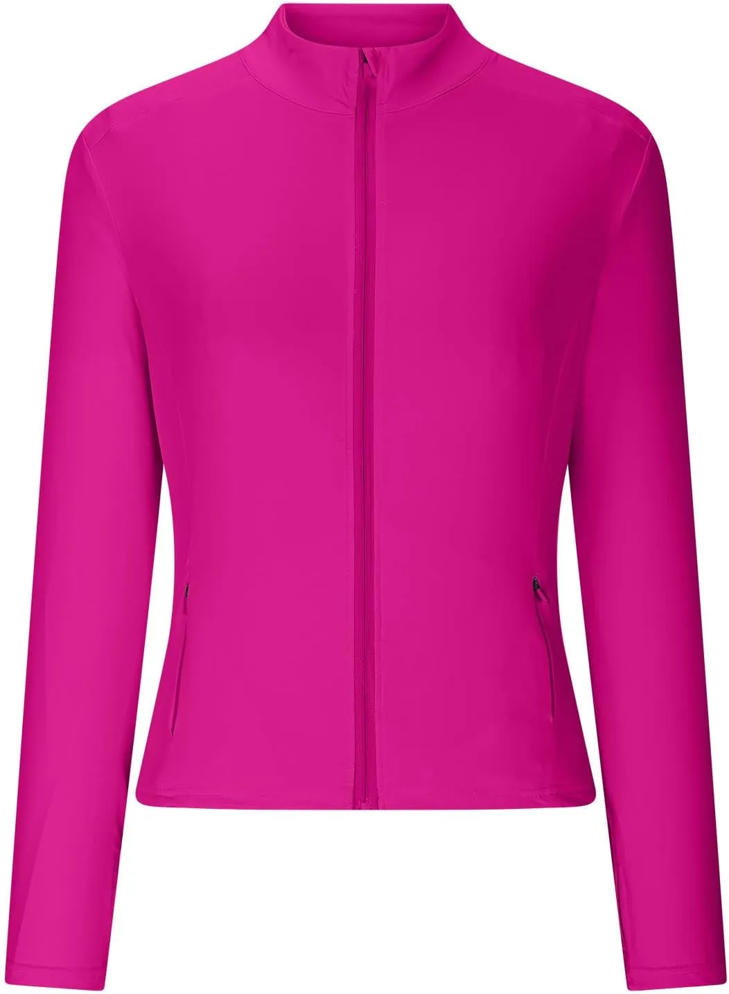 Sun Protection Shirts for Women Long Sleeve Full Zip SPF Crop Jacket Lightweight Hiking Outdoor UV Protection Clothes
