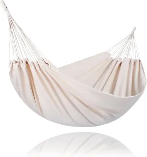 SUNCREAT Canvas Cotton Hammock - 2 Person Double Hammock with Carrying Bag, 475 lbs Capacity, Natural