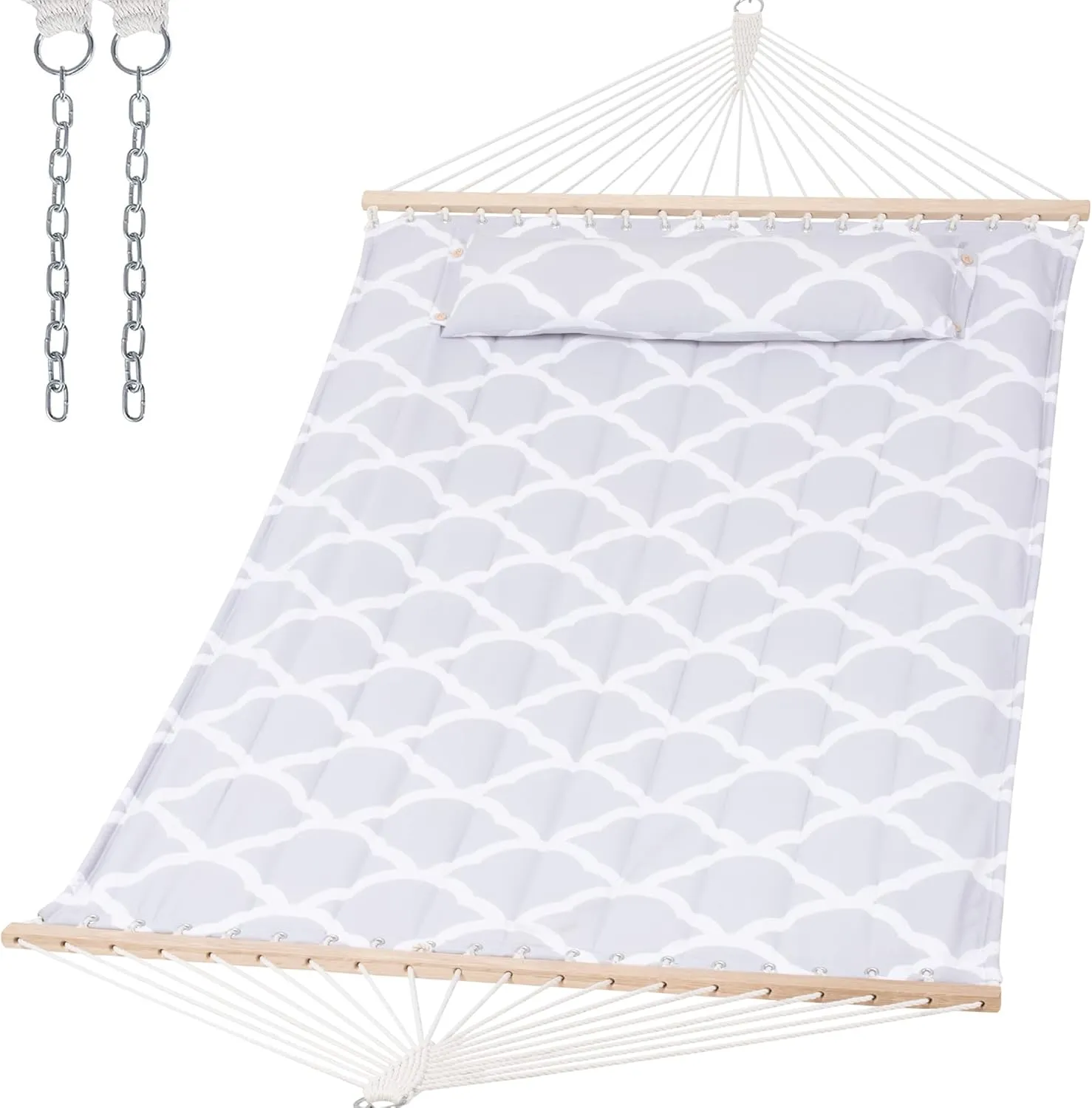 SUNCREAT Replacement Hammock for Stand, 475 lbs Capacity, Two Person Backyard Hammock for Outside, Gray Cloud