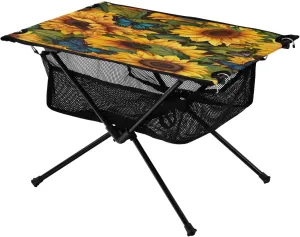 Sunflower Portable Folding Camping Table, Compact Lightweight Beach Table with Carrying Bag for Outdoor Picnics, BBQs, Camp