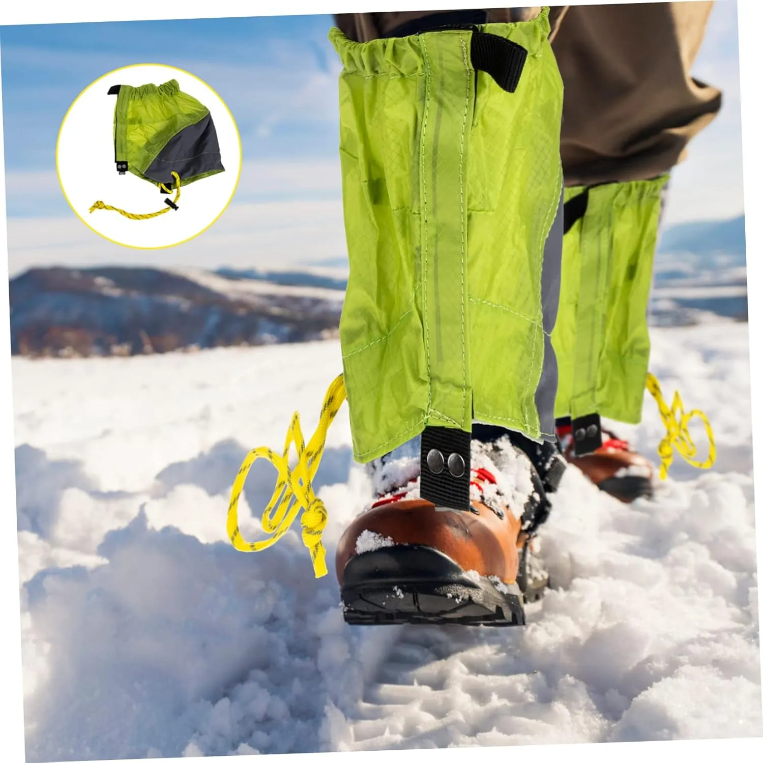 SUPVOX 2 Pairs Snow Boots Leggings Cycling Shoe Covers Ankle Protector Wear-Resist Gaiters Snow Shoe Gaiters