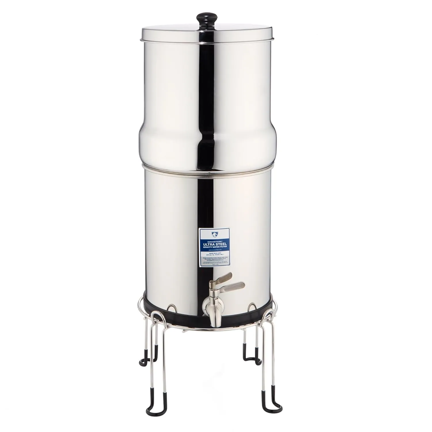 Survivor Filter Ultra Gravity Water Filter Stand - Durable and Stable Stainless Steel Stand for Gravity Fed Water Filtration System - Compatible with Big Berkey