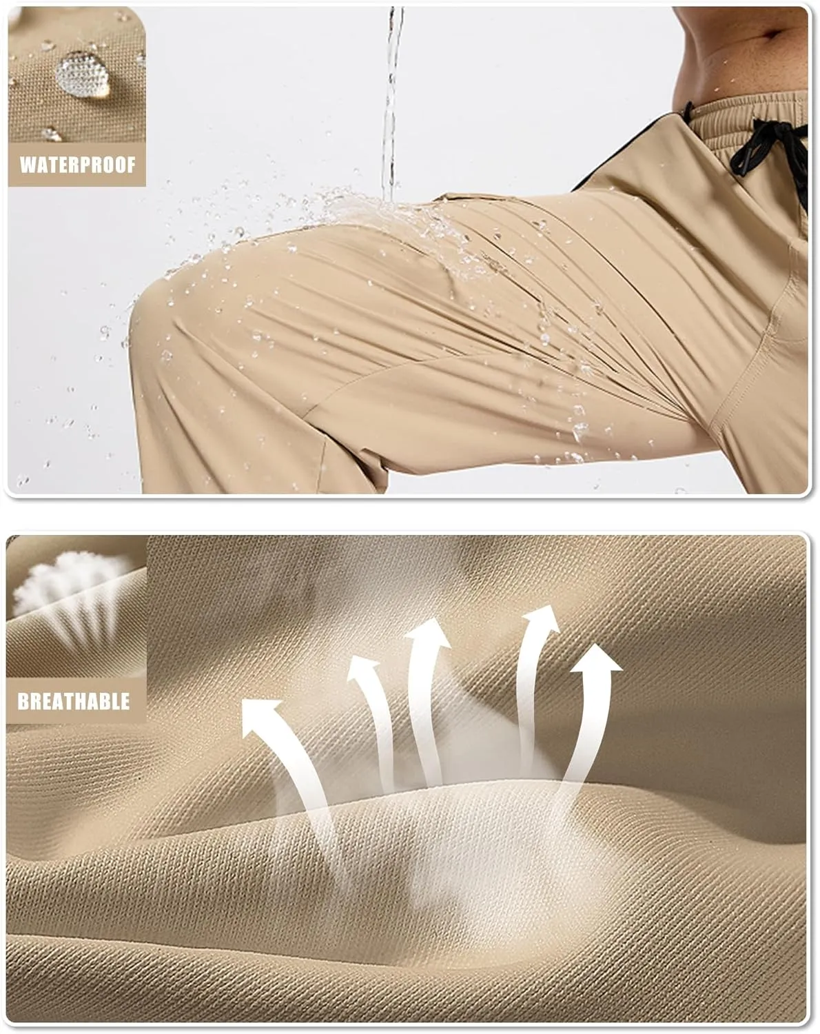 Susclude Waterproof Hiking Pants Men Lightweight Quick Dry Men's Hiking Pants