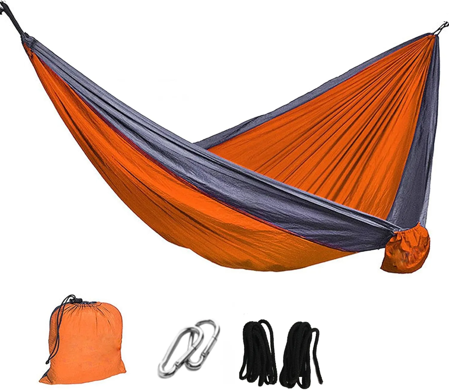 Suyi Double Camping Hammock Swing Set with Tree Straps and Carry Bag,Lightweight Portable Folding Nylon Parachute Hammocks for Travel Garden Outdoor Camp Hiking Backpacking