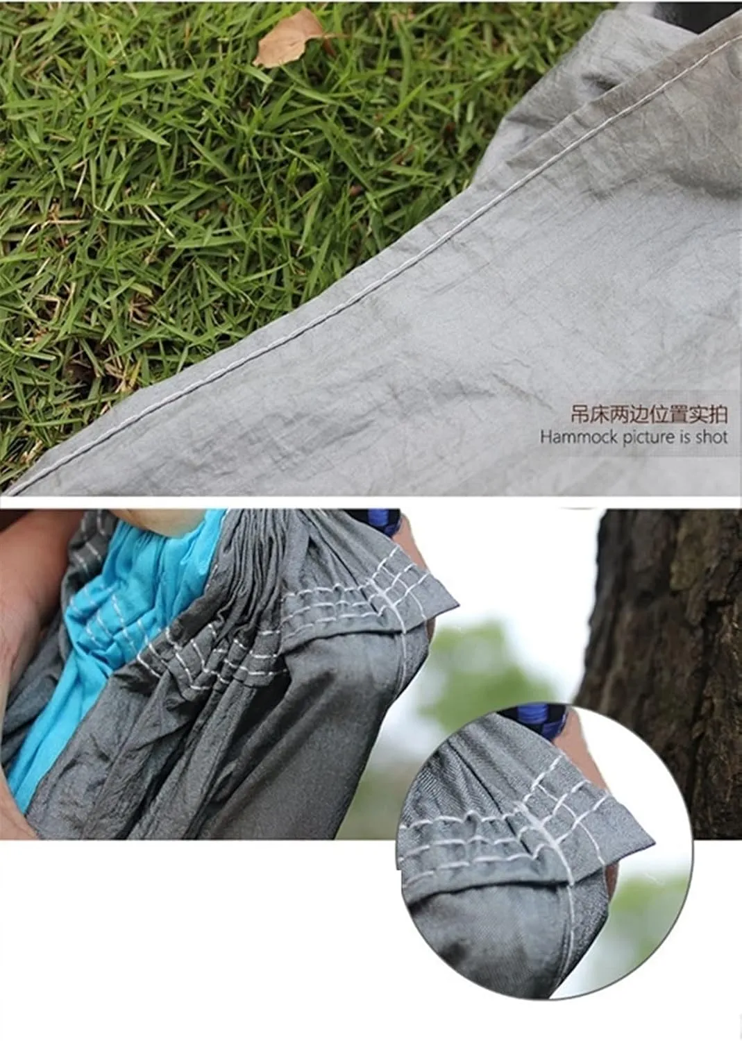 Swing Set Camping Hammock, Nylon Hammock, Portable Lightweight Parachute Hammock With Tree Straps for Backpacking Camping Travel Beach Garden Outdoor Camping Gear Swing Seat ( Color : Blue blue )