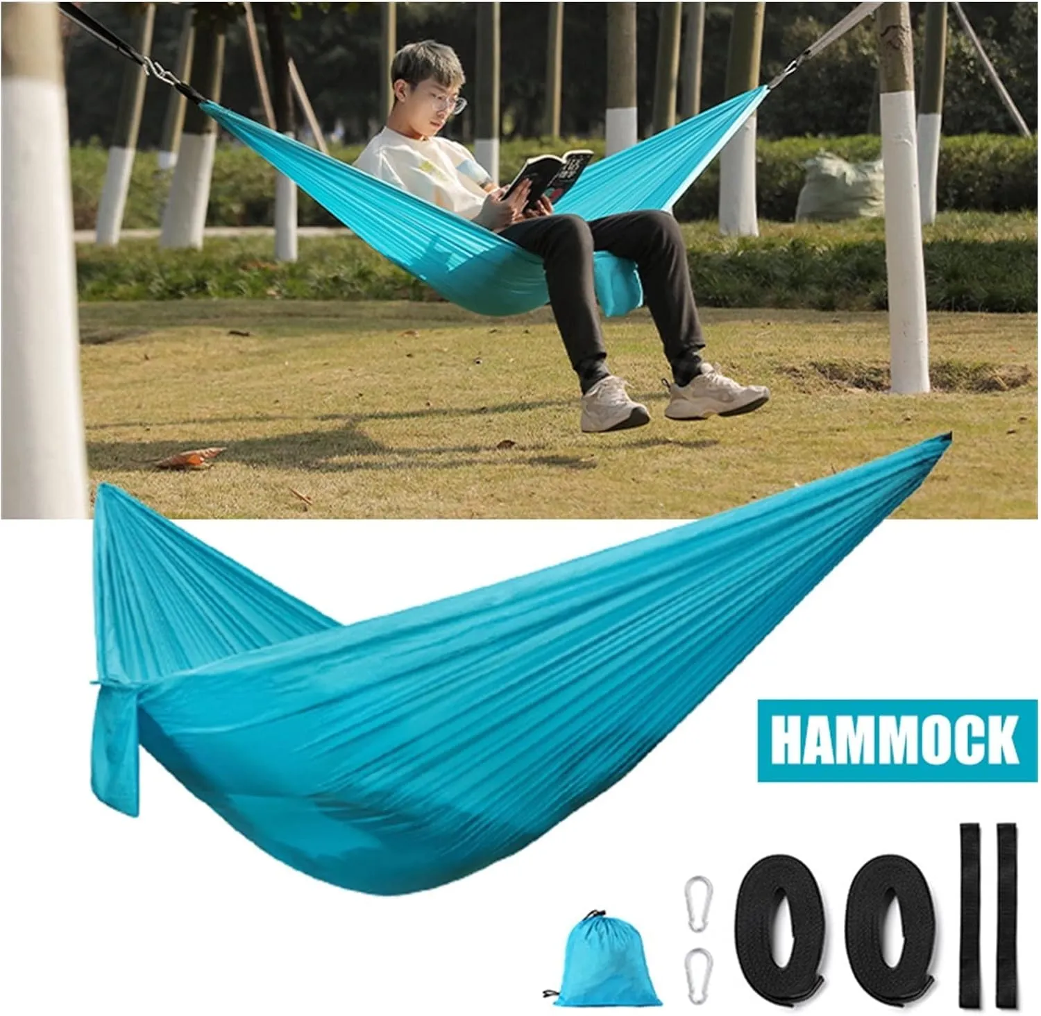 Swings Seats Nylon Hammock with Tear Resistant, Portable Single Hammock, Durable, Breathable, Long Lasting, for Outdoors Play Set Swings (Color : Royal Blue)