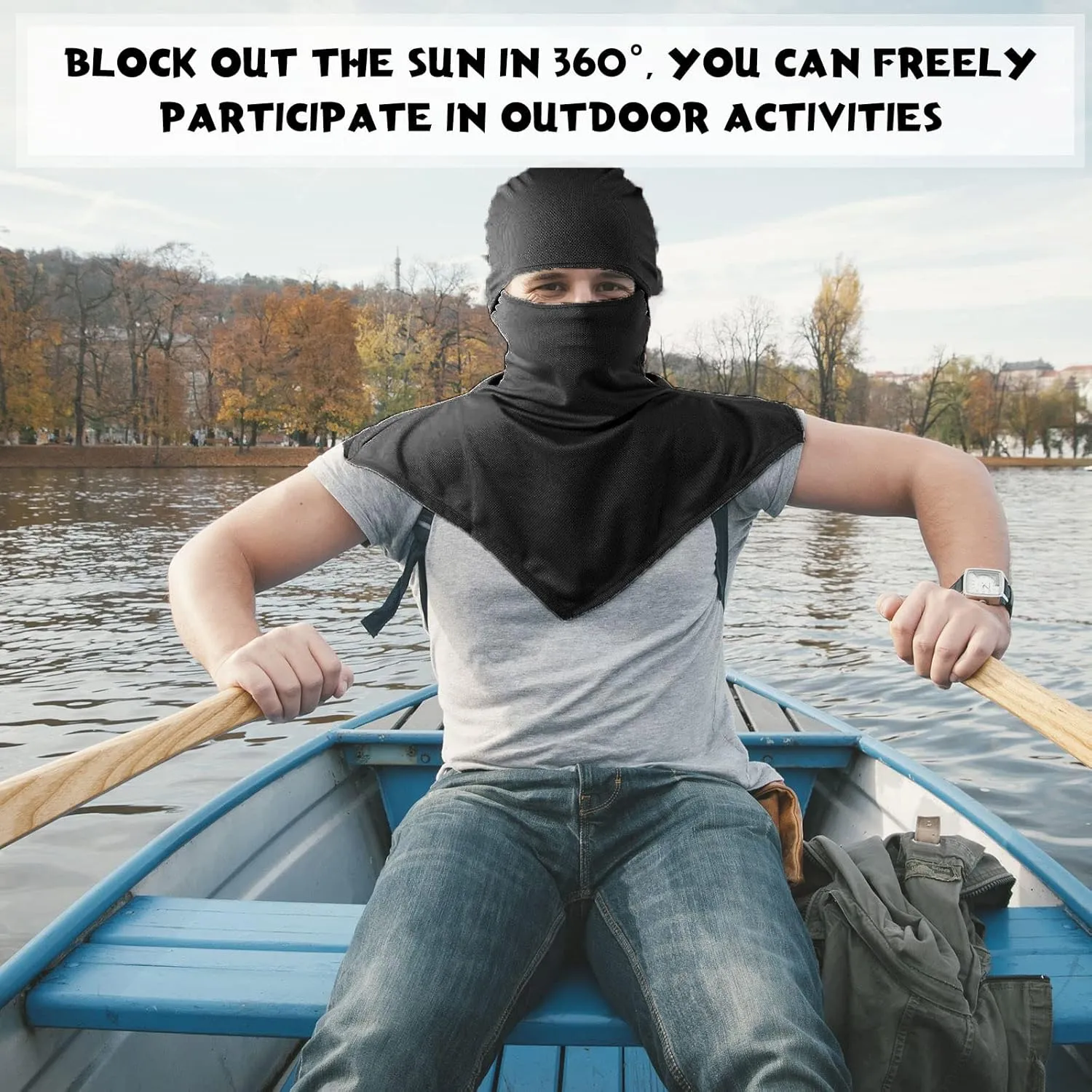 Syhood 6 Pieces Balaclava Face Cover Breathable Long Neck Covers Summer Neck Protector for Men Sun Protection