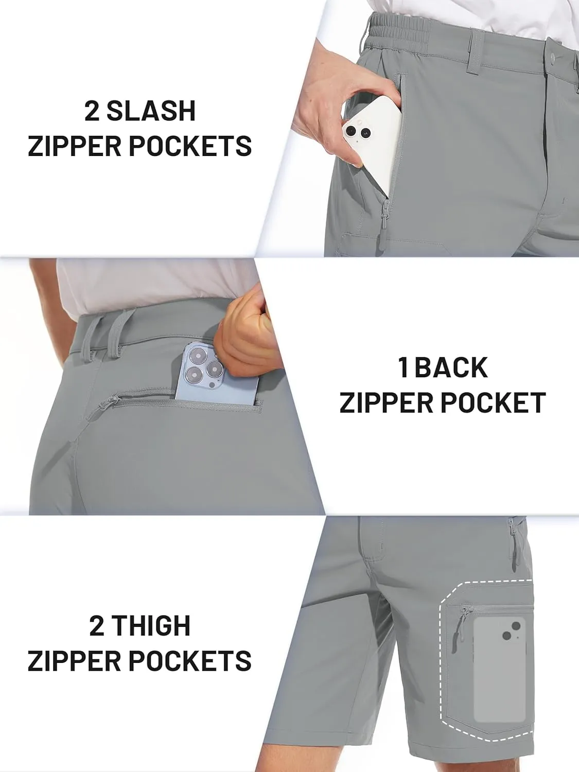 TACVASEN Men's Hiking Cargo Shorts Lightweight Quick Dry Water Resistant Stretch Golf Shorts for Outdoor Fishing Travel