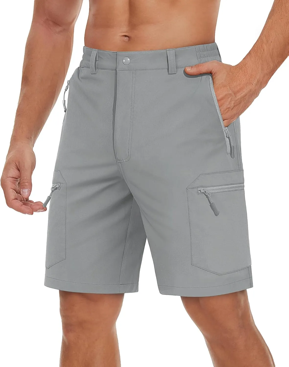 TACVASEN Men's Hiking Cargo Shorts Lightweight Quick Dry Water Resistant Stretch Golf Shorts for Outdoor Fishing Travel