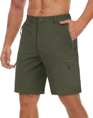 TACVASEN Men's Hiking Cargo Shorts Lightweight Quick Dry Water Resistant Stretch Golf Shorts for Outdoor Fishing Travel
