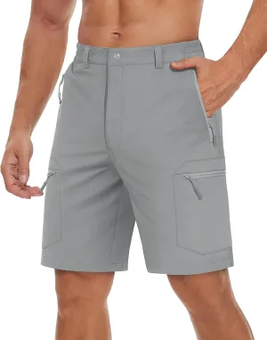 TACVASEN Men's Hiking Cargo Shorts Lightweight Quick Dry Water Resistant Stretch Golf Shorts for Outdoor Fishing Travel