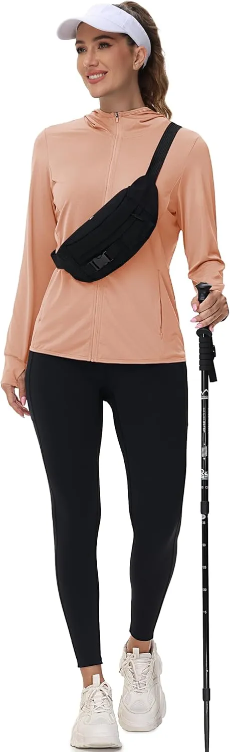 TACVASEN Women's Sun Hoodies Lightweight Jacket for Women Zip Up UPF 50  UV Shirt Long Sleeves