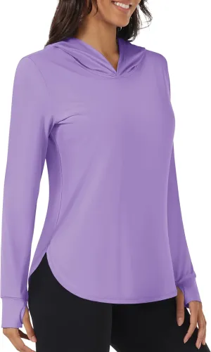 TACVASEN Women's UPF 80  UV Protection Hoodie Lightweight Long Sleeves Quick Dry Fishing Running Workout Shirt Outdoor