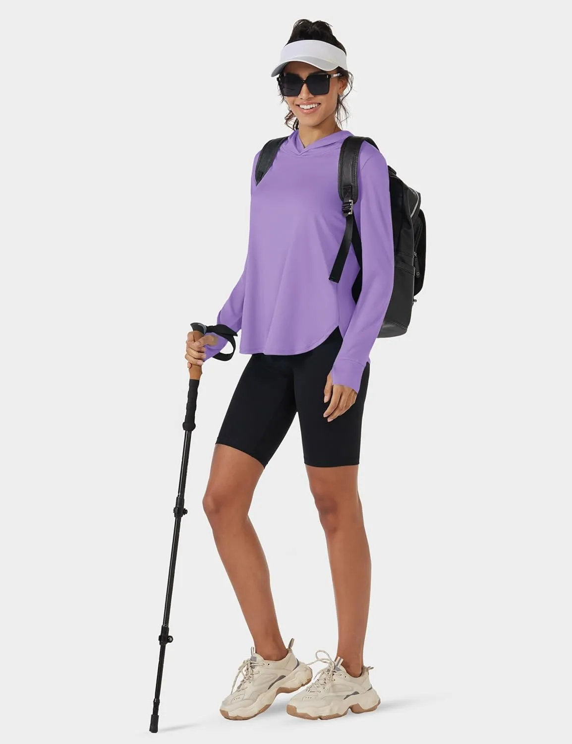 TACVASEN Women's UPF 80  UV Protection Hoodie Lightweight Long Sleeves Quick Dry Fishing Running Workout Shirt Outdoor